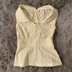 Floreat Yellow White Stripes Casual Blouse Size 4